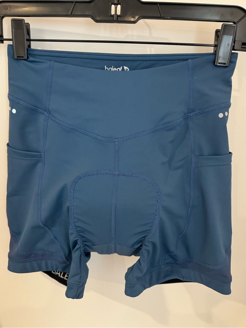 Baleaf Blue Women's Padded Bike Shorts with Side Pockets Size Small